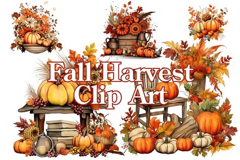 Fall Harvest Clip Art Collection 3 Graphic by Sunny Jar Designs ...