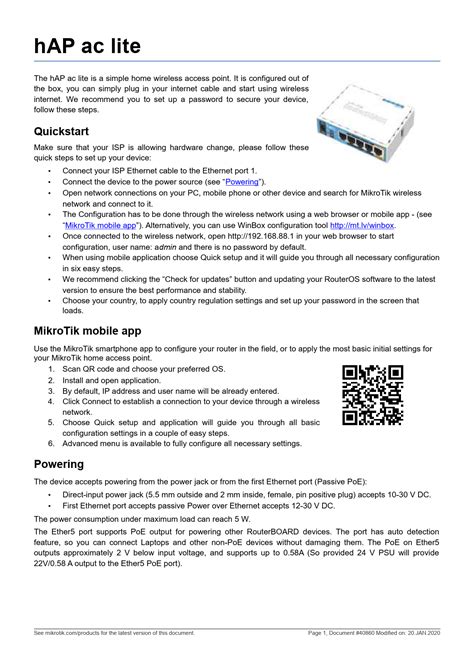 Mikrotik hAP ac lite: Quick Start Guide for Easy Configuration