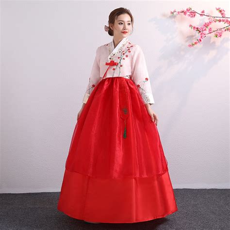 Palace Hanbok 2019 News Floral EmbroideryTraditional Korean Costume for Women Wedding Party ...