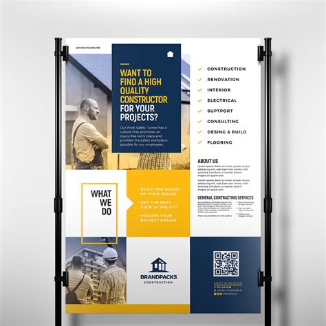 Construction Company Poster Template in PSD, Ai & Vector - BrandPacks