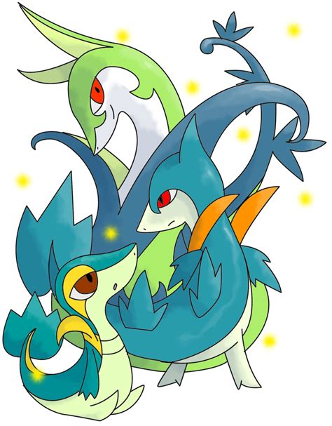 Shiny: Snivy Evolutionary Line by CherubimonX on DeviantArt