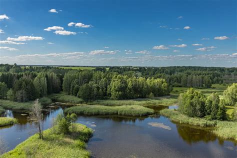 Lake Landscape. Largest Karst Lake in Lithuania Stock Image - Image of ...