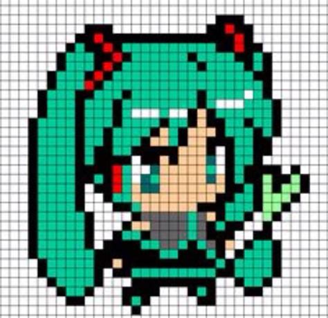 Vocaloid | Dibujos en cuadricula, Patrones de punto de cruz gratuitos ...