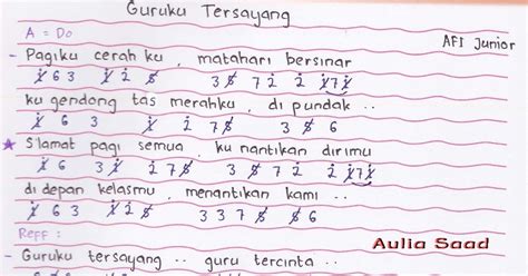 Lirik Lagu GURUKU TERSAYANG - LIPUTAN PENDIDIKAN