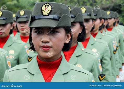 Indonesian Military Women S Army Corps Marching Editorial Photo - Image of marching, uniform ...