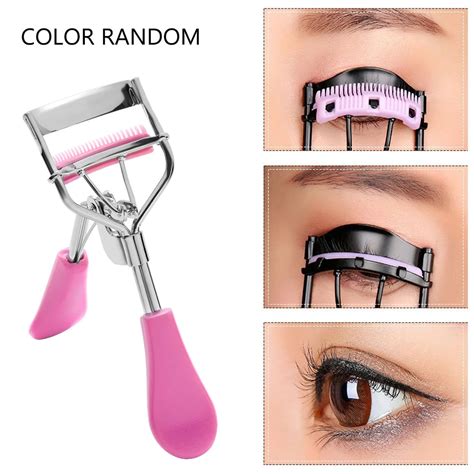 Random Color!!!1PC New Colorful Cosmetic Eyelash Curler With Comb Tweezers Curling Eyelash Clip ...