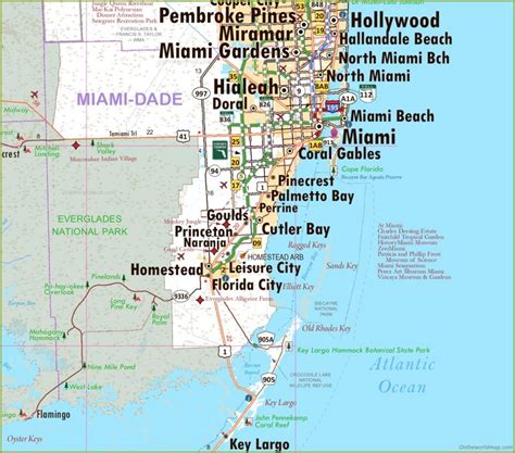 Miami Dade Road Map - Ontheworldmap.com