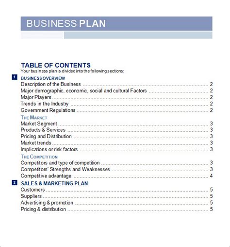 30 Sample Business Plans and Templates | Sample Templates