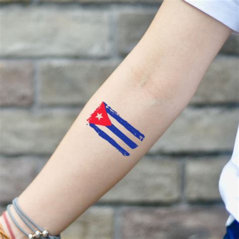 Cuban Flag Temporary Tattoo Sticker - OhMyTat