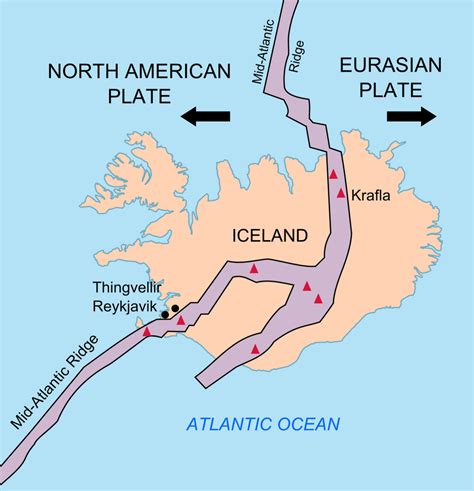 Map of Iceland and where it lies on the tectonic plates : MapPorn