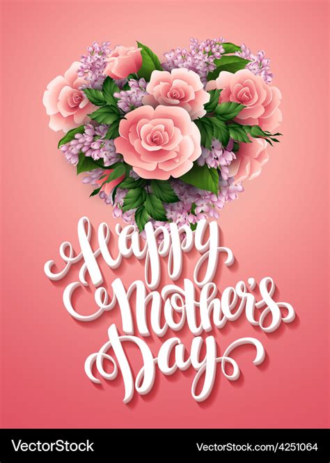 Happy mothers day card with beautiful flowers Vector Image