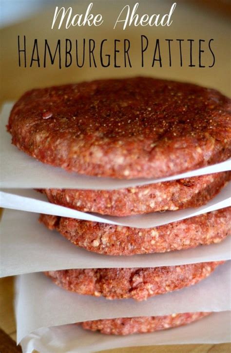 Make Ahead Hamburger Patties | Homemade hamburgers, Meals that freeze well, Recipes