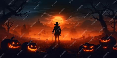 Premium AI Image | Spooky Halloween Background with Standing Scary ...