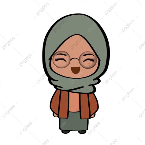 Kartun Perempuan Menggunakan Kacamata Yang Lucu PNG , Kartun Perempuan, Kartun Lucu Muslimah ...