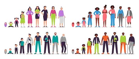 Free Vector | Different ages people characters