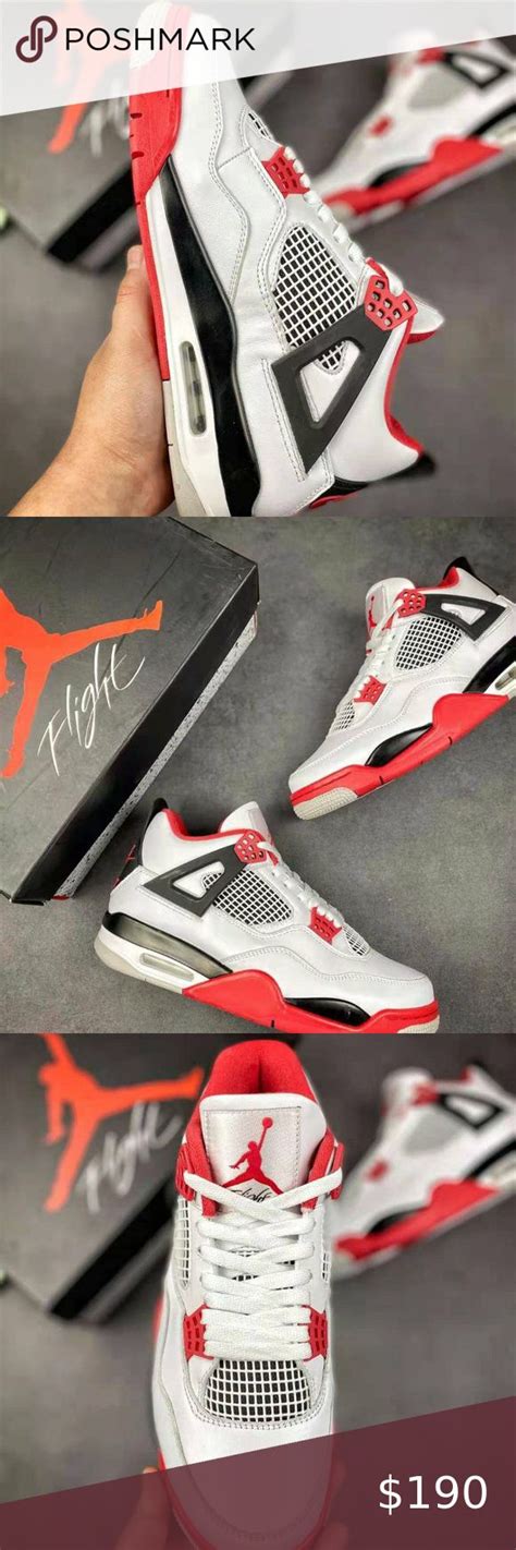 Air Jordan 4 Fire Red Men AJ4 Air Jordan 4 Fire Red, Red Fire, Saucony ...