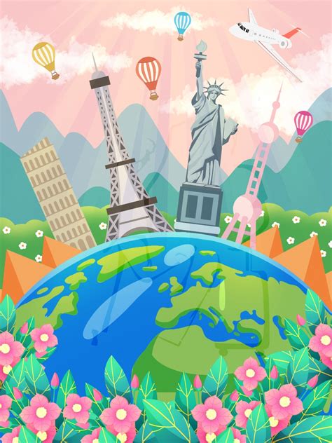 The Background Design Of The May 1 Small Holiday, Flowers, Tower, Sun ...