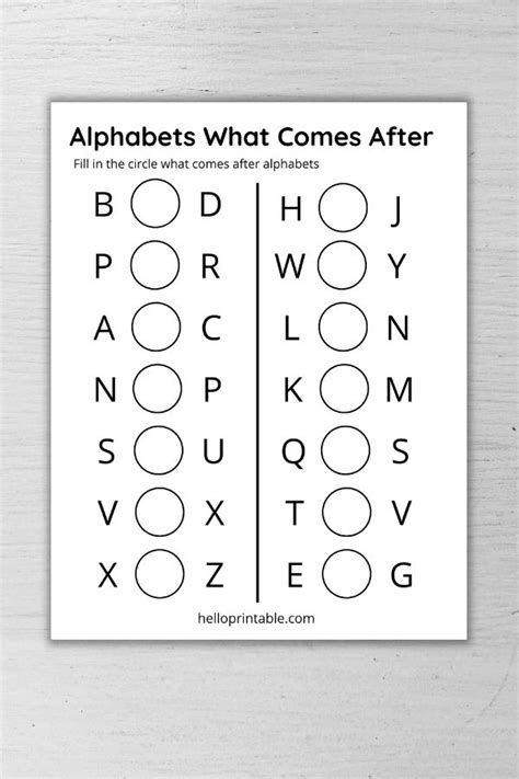 Before And After Letter Worksheets | Images and Photos finder