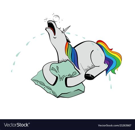 Unicorn crying Royalty Free Vector Image - VectorStock