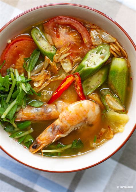 Vietnamese Sweet and Sour Shrimp Soup with Pineapple (Canh Chua Tom Nau Thom) — Vicky Pham