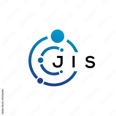 JIS letter technology logo design on white background. JIS creative ...