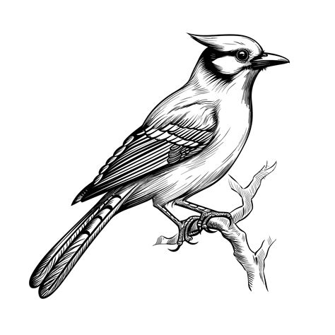 Premium Vector | Hand drawn sketch blue jay bird illustration