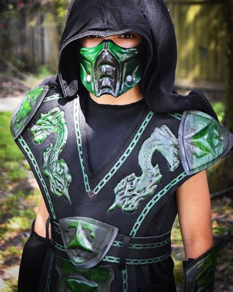 Reptile Mortal Kombat costume & hand painted mask kid boy cosplay | Mortal kombat costumes, Mask ...