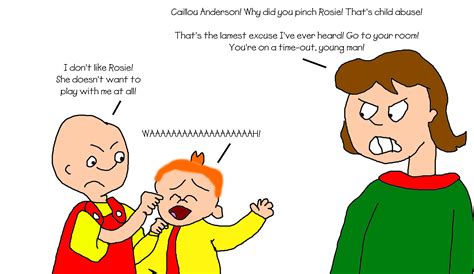 Caillou Anderson Pinched Rosie Anderson by MJEGameandComicFan89 on DeviantArt