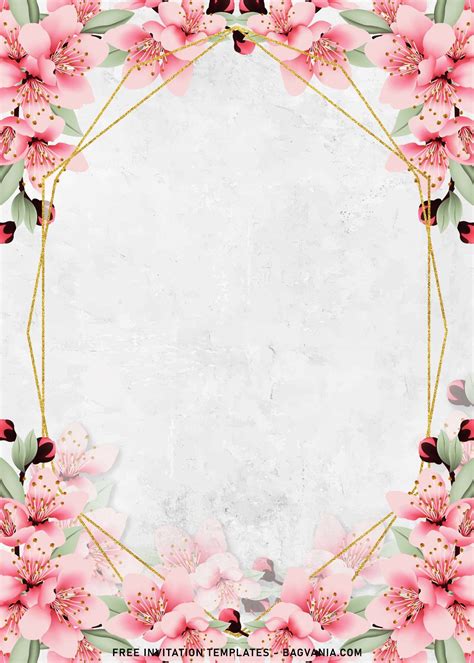 a pink flower frame with leaves and flowers