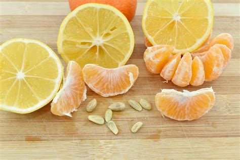 Free picture: lemon, mandarin, seed, slices, food, fresh, vitamin, fruit, orange, citrus