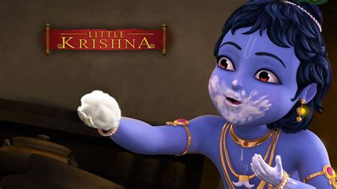 Download Little Krishna Bhagwan Eating Butter Wallpaper | Wallpapers.com