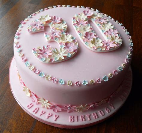 Flowery 30th Birthday Cake