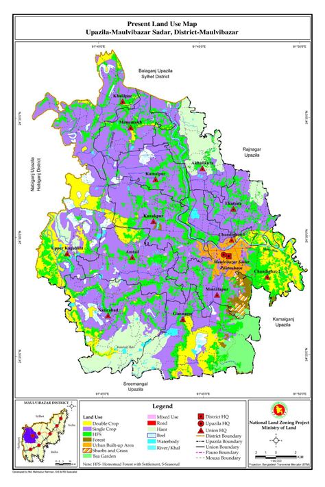 Mouza Map & 3 Detailed Maps of Moulvibazar Sadar Upazila, Moulvibazar ...