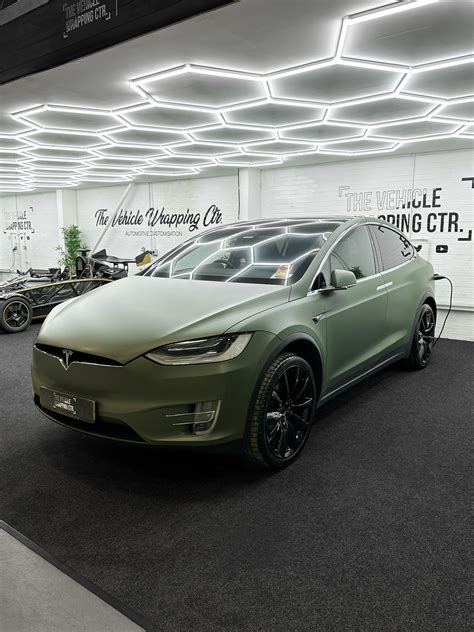 Tesla Model X - Matte Military Green - Personal Wrapping Project