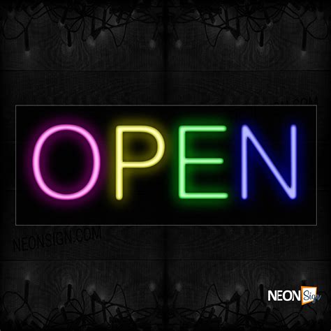 Colorful Open Neon Sign | NeonSign.com