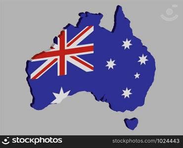 Australia flag map Vector illustration eps 10. Australia flag map Vector illustration ...