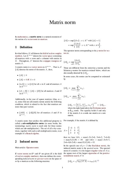 (PDF) Matrix norm | ayoob ahmed - Academia.edu