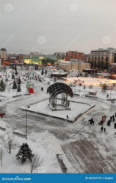 Tyumen in winter stock image. Image of blue, motion, lamp - 28767579