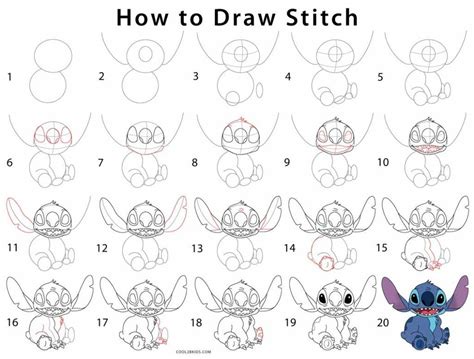 How to Draw Stitch (Step by Step Pictures) | Cool2bKids | Stitch drawing, Lilo and stitch ...