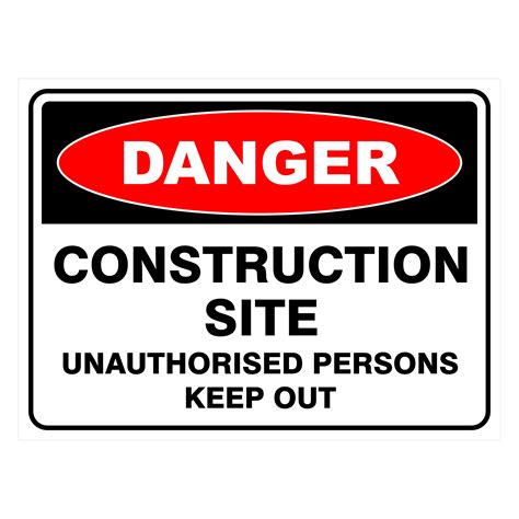 CONSTRUCTION SITE UNAUTHORISED PERSONS KEEP OUT | Buy Now | Discount Safety Signs Australia