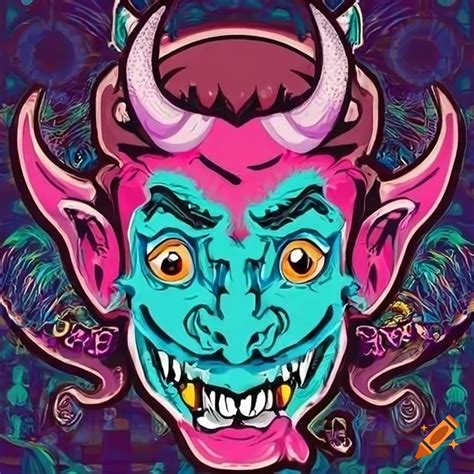 Colorful devil character with exaggerated features on Craiyon