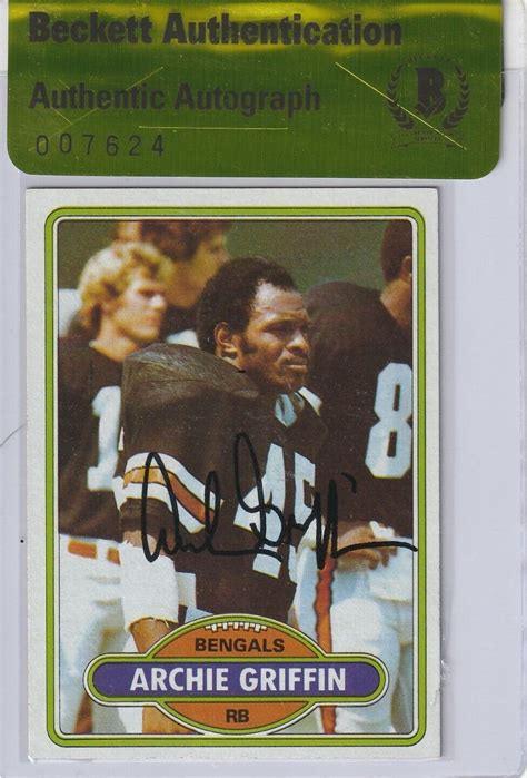 ARCHIE GRIFFIN Signed 1980 TOPPS Card #457 w/ Beckett Authenticity Seal ...