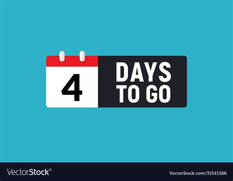 4 days to go last countdown icon four day sale Vector Image