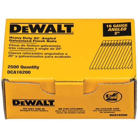 DeWALT DCA16200 16-Gauge 2-Inch 20-Degree Angled Finish Nails at Sutherlands