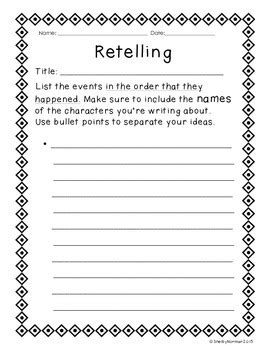 Retelling Stories Graphic Organizer (with example!) by Ms Norman