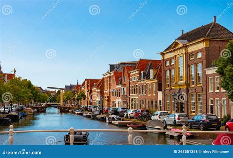 The Old Citycentre of Alkmaar Streets, Canal and Draw Bridge Stock ...