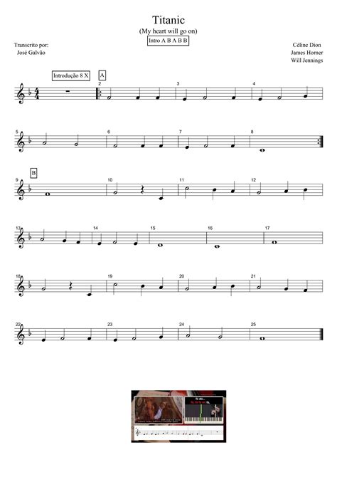 Partitura Piano Titanic - Estudiar