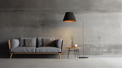 Premium AI Image | Elegant Grey Couch and Lamp Stylish Furniture for Modern Spaces