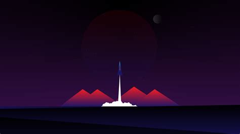 Dark Background wallpaper 4k - minimal rocket