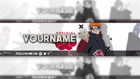 SPEEDART | PAIN/NARUTO YouTube Banner Template | GIMP GFX - YouTube